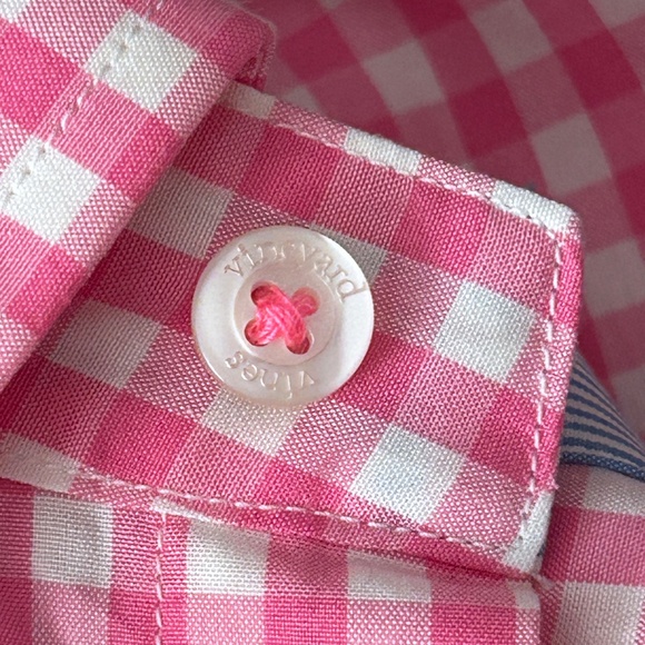 Vineyard Vines Classic Fit Tucker Shirt 100% Cotton Pink Gingham Check NWOT - Picture 10 of 15